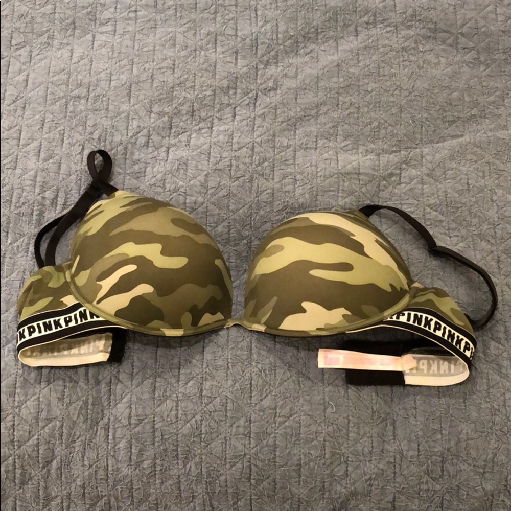 PINK camouflage push-up bra. 36DD